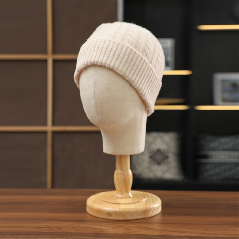 2025年春季无檐细绞花翻边帽子四季可用男女通用，帽子，绒朵羊绒