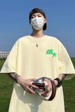 240G重磅美式印花纯棉大码宽松休闲短袖T恤T333-P25控38，男装T恤，电商B219A