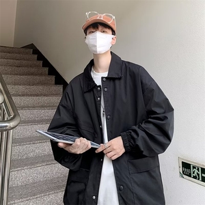 复古文艺风衣外套春秋港风韩版百搭休闲宽松工装夹克男 W3451-P55图片