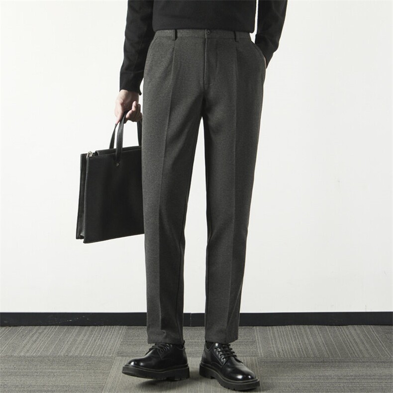 男修身直筒九分裤子秋冬款休闲垂感轻熟简约百搭西装长裤M1/P50，男装西裤，星座506