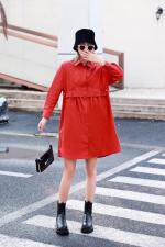 抽绳设计韩版风衣，女装风衣，美惠百合