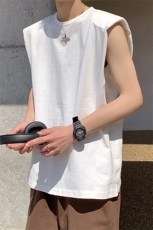 1美式港风垫肩四角星设计背心大码M-5XL休闲背心男BX8764P25控39，男装背心/马甲，星座226-2