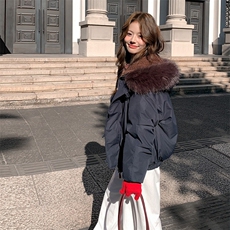 羽绒棉服女复古牛角扣派克服冬季2025年新款加厚韩系棉袄外套，男装棉衣，星座1210-1