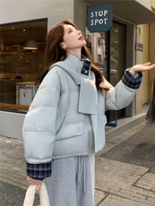 现货新款独特超好看短款羽绒服女款冬季立领面包服小个子羽绒外套，女装羽绒服，网红馆
