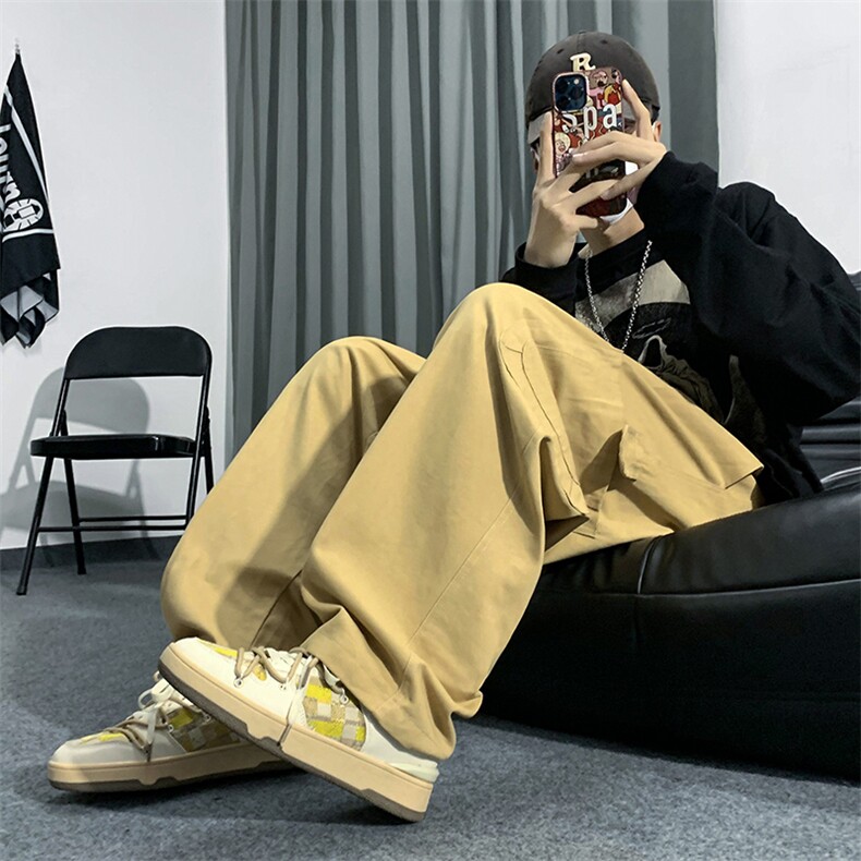 2024秋季新款百搭机能风直筒休闲裤韩版宽松阔腿工装裤K5207-P38,男装休闲裤,星座512-2