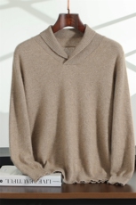 男款秋冬衫35%平面青果领休闲长袖男装，男装羊绒套衫，飞邦羊绒