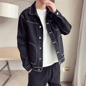 9081 秋款工装牛仔外套男 潮流运动流行韩版牛仔衣男 P85图片