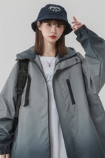 2025中性风山系防水冲锋衣渐变色夹克女聚酯纤维JK77088P85控，男装夹克，星座227-7