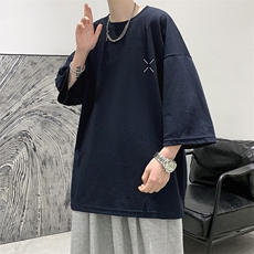 春夏季七分袖t恤男大码五分袖男短袖中袖Q11305-P30，男装T恤，电商A040