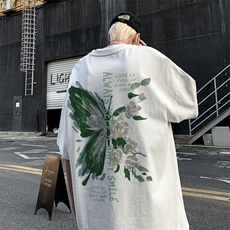 潮牌美式T恤短袖男款夏季薄款高街hiphop设计感小众纯棉情侣体恤，男装T恤，星座517A