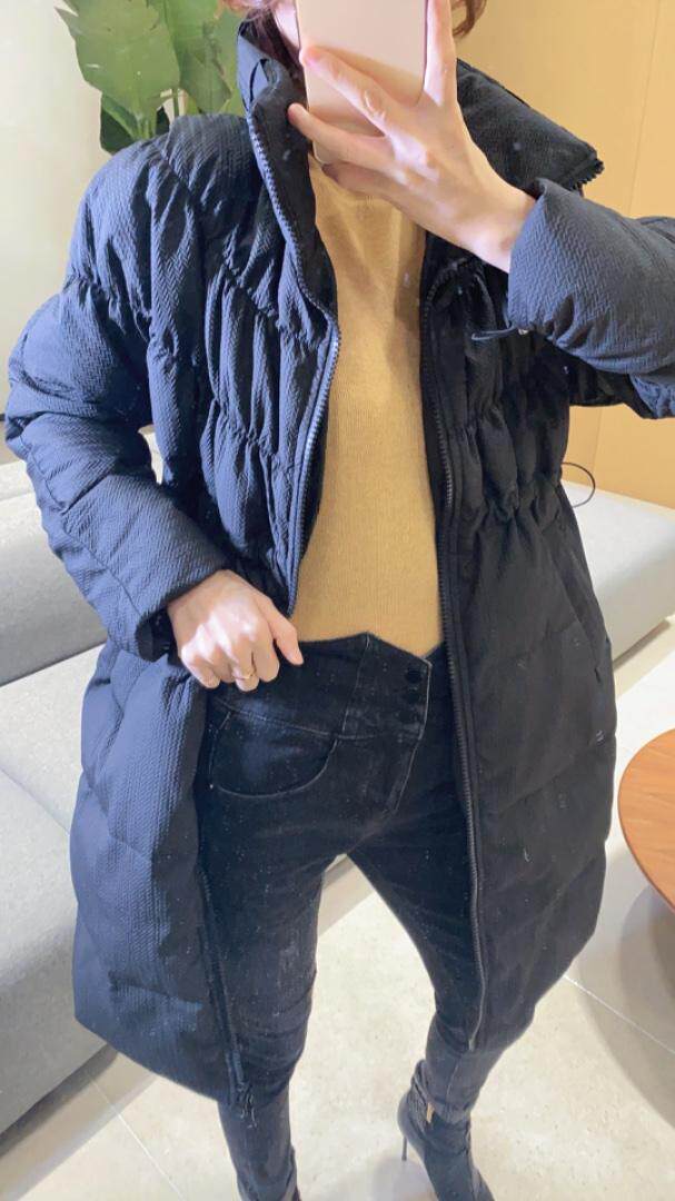 90绒领子编制羽绒服，女装羽绒服，米壹