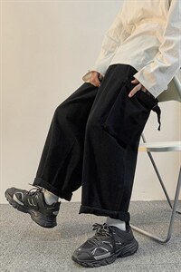 2025秋季装男女款ins潮中性风宽松大筒束脚裤休闲裤K442/P55图片