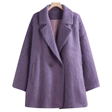 2025年秋季新款百搭女士POLO领一粒扣短款长袖大衣，女装双面呢大衣，鹿展羊绒大衣