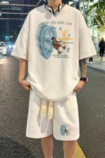 套装！华夫格套装短袖T恤短裤男TZ242-特P38，男装牛仔裤，电商B367