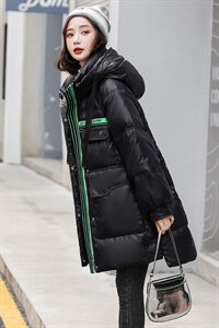 时尚保暖长款羽绒服女 修身显瘦冬季外套图片