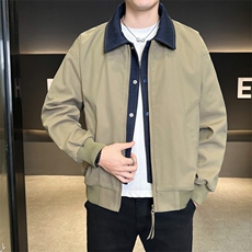 春季新款撞色拼接假两件翻领外套男休闲夹克JK02631-P80，男装夹克，星座308B-2