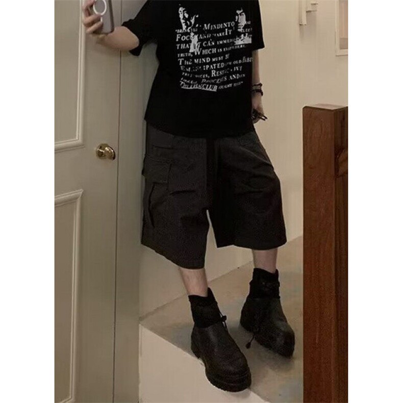 百搭潮流原宿无品牌新款大口袋宽松七分工装裤男日系K146,男装工装外套,星座1116A（原606A-3）