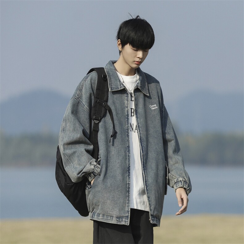 春款男牛仔夹克渐变色字母刺绣休闲外套JK3739P75,男装夹克,星座1013-1