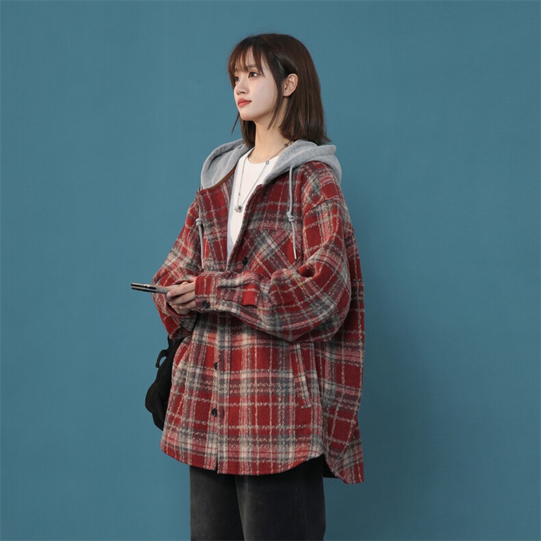 秋季数据款中性宽松休闲连帽呢料小香风外套潮XZ811A-JK3016-P75,女装短外套,星座811A
