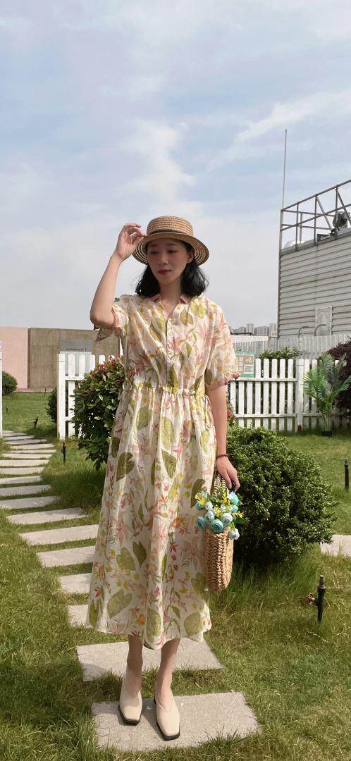 纯苎连衣裙小衫裤子裙子衬衣 时尚风 风淑女风休闲风，女装连衣裙，川哲