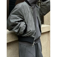 cleanfit短款外套男春秋季高级感小众棒球服双面穿霜冻bomber夹克，男装夹克，星座813-2