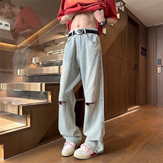 美式复古黄泥破洞牛仔裤男M-4XL直播品质P65控88，男装牛仔裤，电商B219B