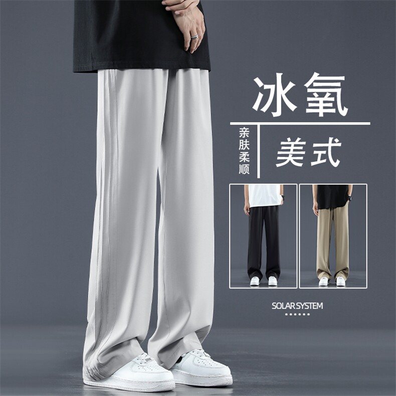 百搭运动裤子男2024夏季薄款宽松直筒长裤休闲阔腿裤2060-特批-28图片