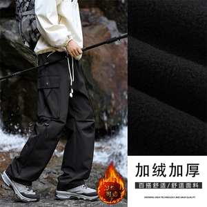 舒适时尚抽绳加绒加厚户外工装休闲裤JRK720特批43图片