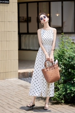 现货4色可选优雅都市经典吊带连衣裙，女装连衣裙，辰辰家