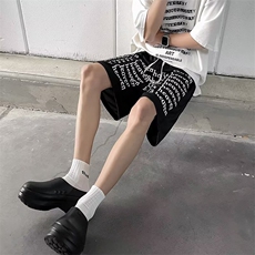 男新款青少年时尚休闲网眼印花短裤GDK32P25，男装牛仔裤，星座1116-2
