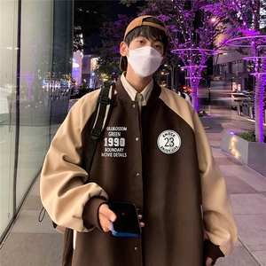 港风夜景时尚拼接撞色立领棒球服夹克 A247-G6820 P85控138图片