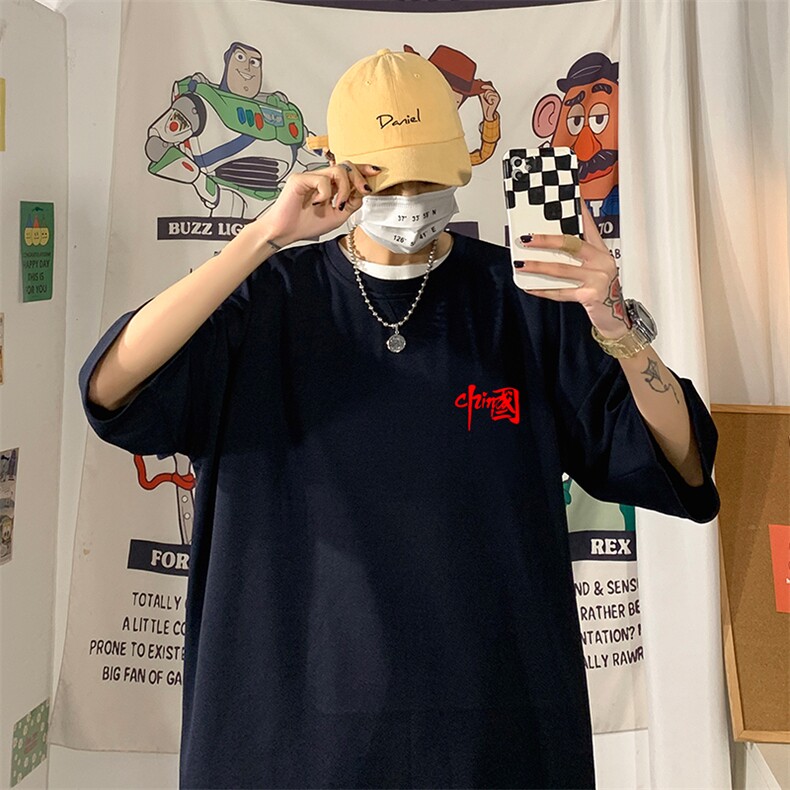 Q11276-P30春夏季七分袖t恤男大码五分袖男短袖中袖,男装T恤,电商A040