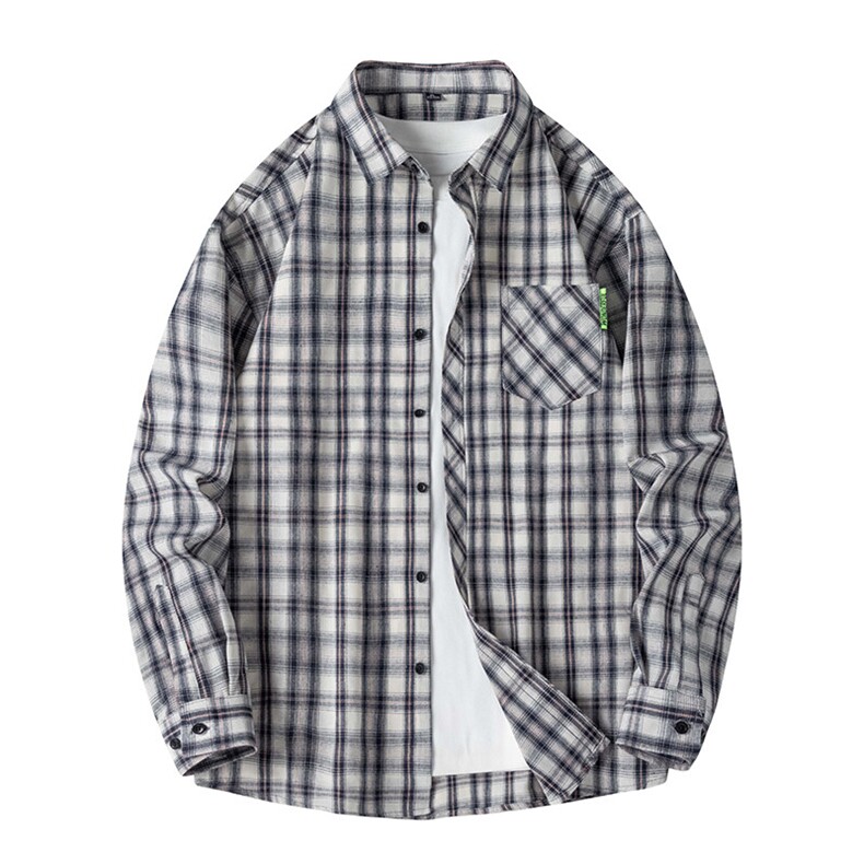 24春季新款纯棉衬衫休闲长袖外套青少年男装上衣A168-JXCS05-TP45，男装衬衫，电商A168