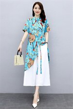 2021夏季新款大码女装简约个性时尚优雅气质宽松舒适中国风上衣图片