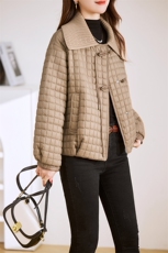 短款外套女2023新款冬季夹棉夹克秋冬薄款时尚棉衣棉服，女装棉衣/棉服，贵人树