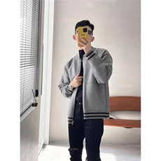 高级感黑色棒球服开衫夹棉外套初春秋冬季新款休闲百搭夹克MY152，男装夹克，星座516A