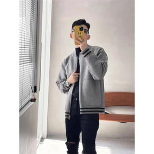 高级感黑色棒球服开衫夹棉外套初春秋冬季新款休闲百搭夹克MY152图片