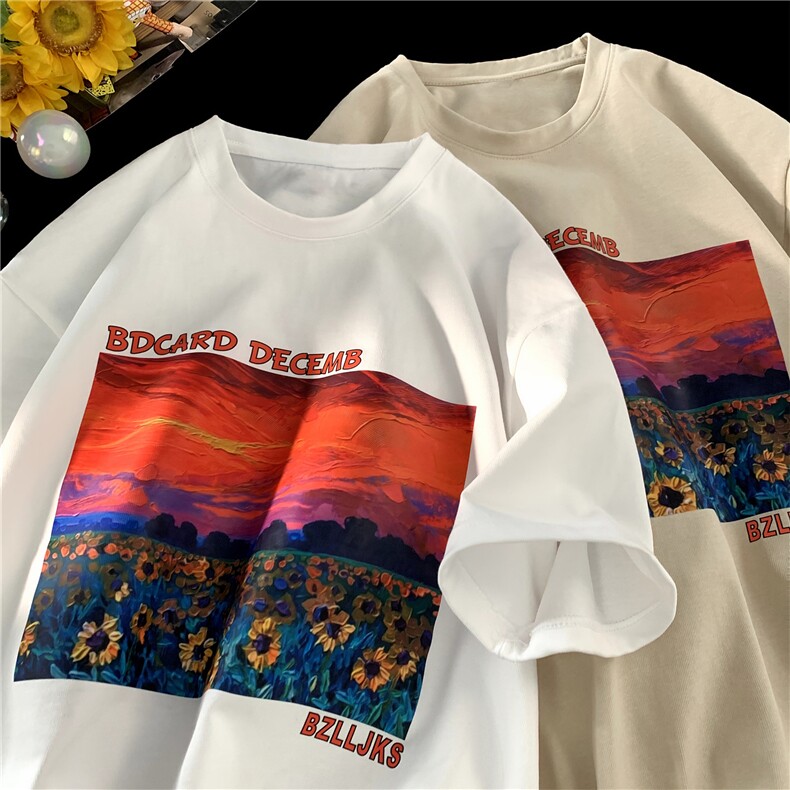 抖音直播供货 2025新款纯棉200克印花短袖A158-T2402-P16特价控29图片