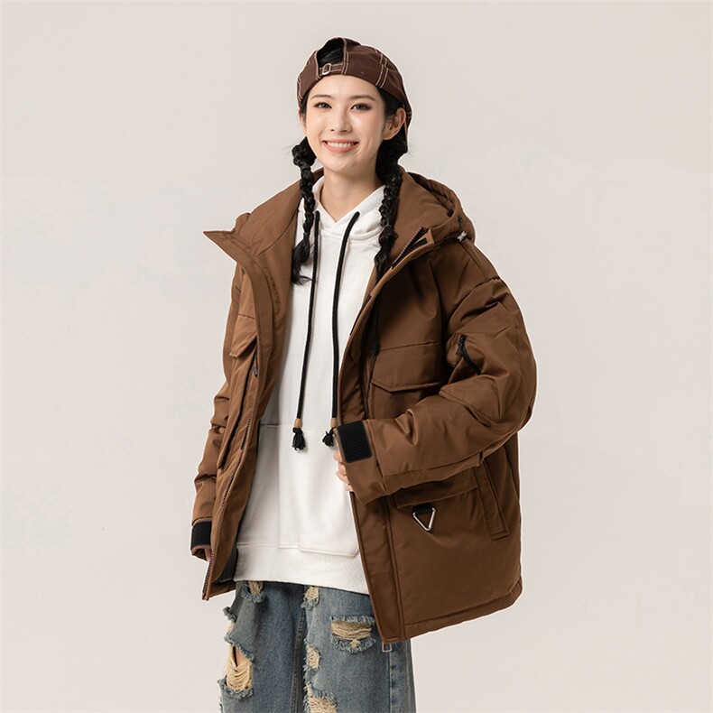 新标90白鸭绒简约休闲连帽工装外套纯色加厚羽绒服ESY0222-P230,男装羽绒服,电商B306