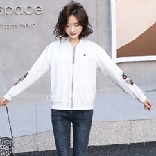 现货现发2024年春秋季新款百搭时尚刺绣棒球服外套，女装短外套，美沁