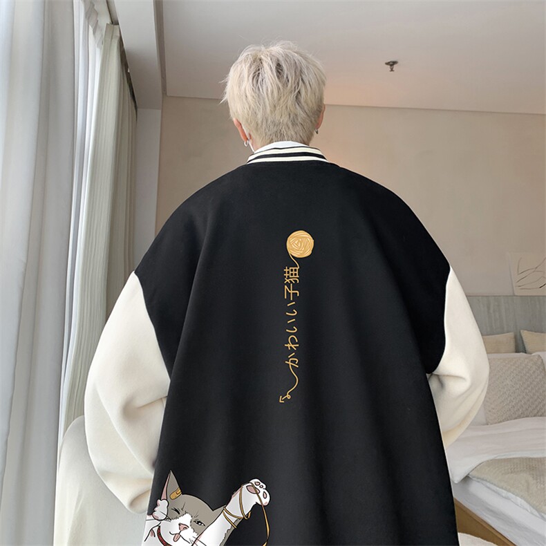 摇粒绒棒球服男大码开衫卫衣男夹克BF86013-P65,男装夹克,电商A040