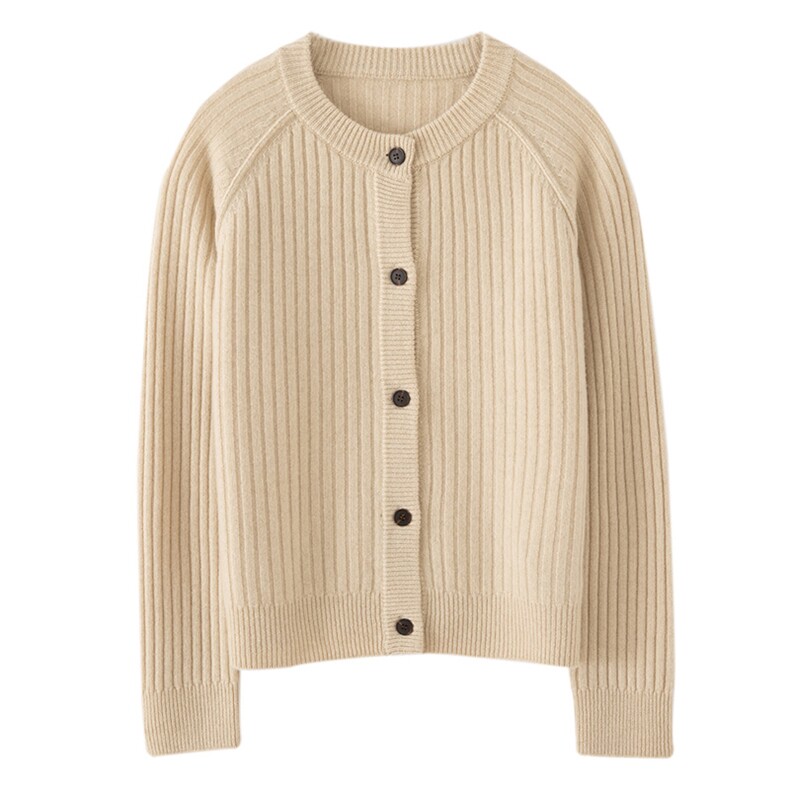 2025年秋季新款插肩抽条针织羊绒开衫外套时尚休闲通勤百搭，女装羊绒衫，博友羊绒