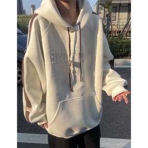 秋季重磅连帽卫衣男宽松休闲钢印外套拼色学生衣服 W116-P65 控98图片