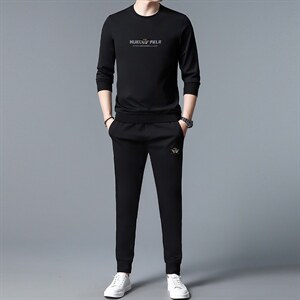 S3032-2钱塘2020-2春秋百搭薄款时尚休闲中青年男士卫衣套装P127,男装休闲套装,钱塘207-2