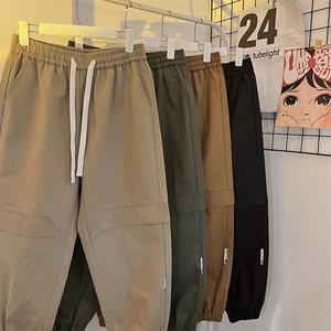 KP822P55美式潮流休闲裤男港风宽松直筒拖地裤束脚裤卫裤