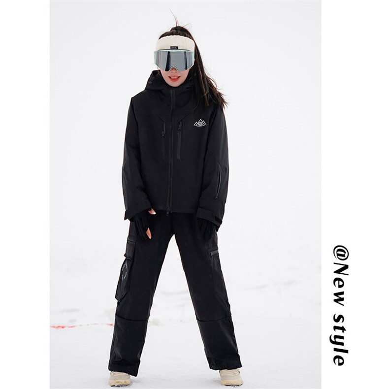 24冬户外防水单板中性风男女同款滑雪服套装M77+K1073J加绒-P250,男装休闲套装,电商A001-1