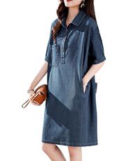 牛仔连衣裙女夏季高端爆款2025新款休闲大码女装洋气质衬衫裙子薄，女装连衣裙，丽影随形