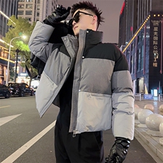 AY105/P128控168秋冬季社会小伙三色拼接设计感保暖面包服男图首1，男装棉衣，星座305B-1