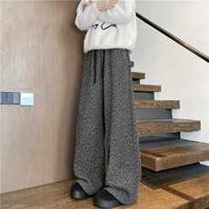 冬季新款美式豹纹设计宽松直筒重磅休闲裤B315-K25894-特p42控78，男装休闲裤，电商B315