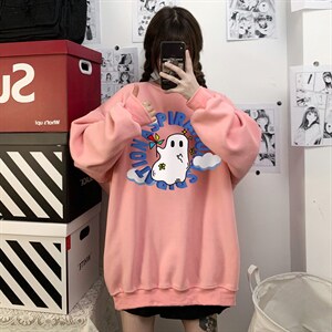 中性风 2024秋季新款趣味印花设计感港风情侣卫衣-W192-- p30控48图片